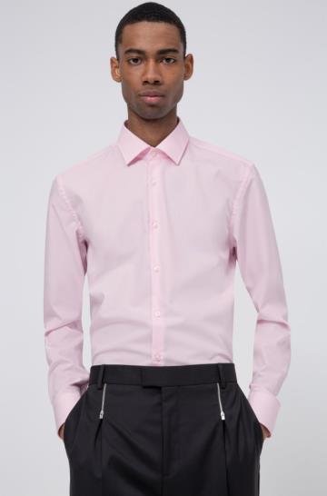 Koszula HUGO Slim Fit Business Głęboka Różowe Męskie (Pl30666)